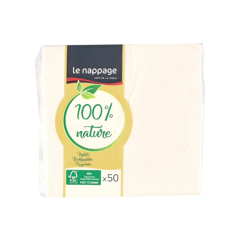 Serviettes Cocktail Noir Tex Touch 25x24cm - Lot De 50 - Microgaufrées Et éco-responsables FSC